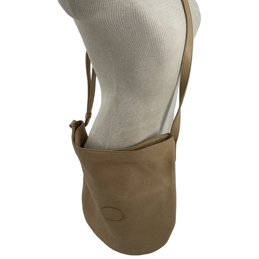 The Bridge pebble leather cream Crossbody bag